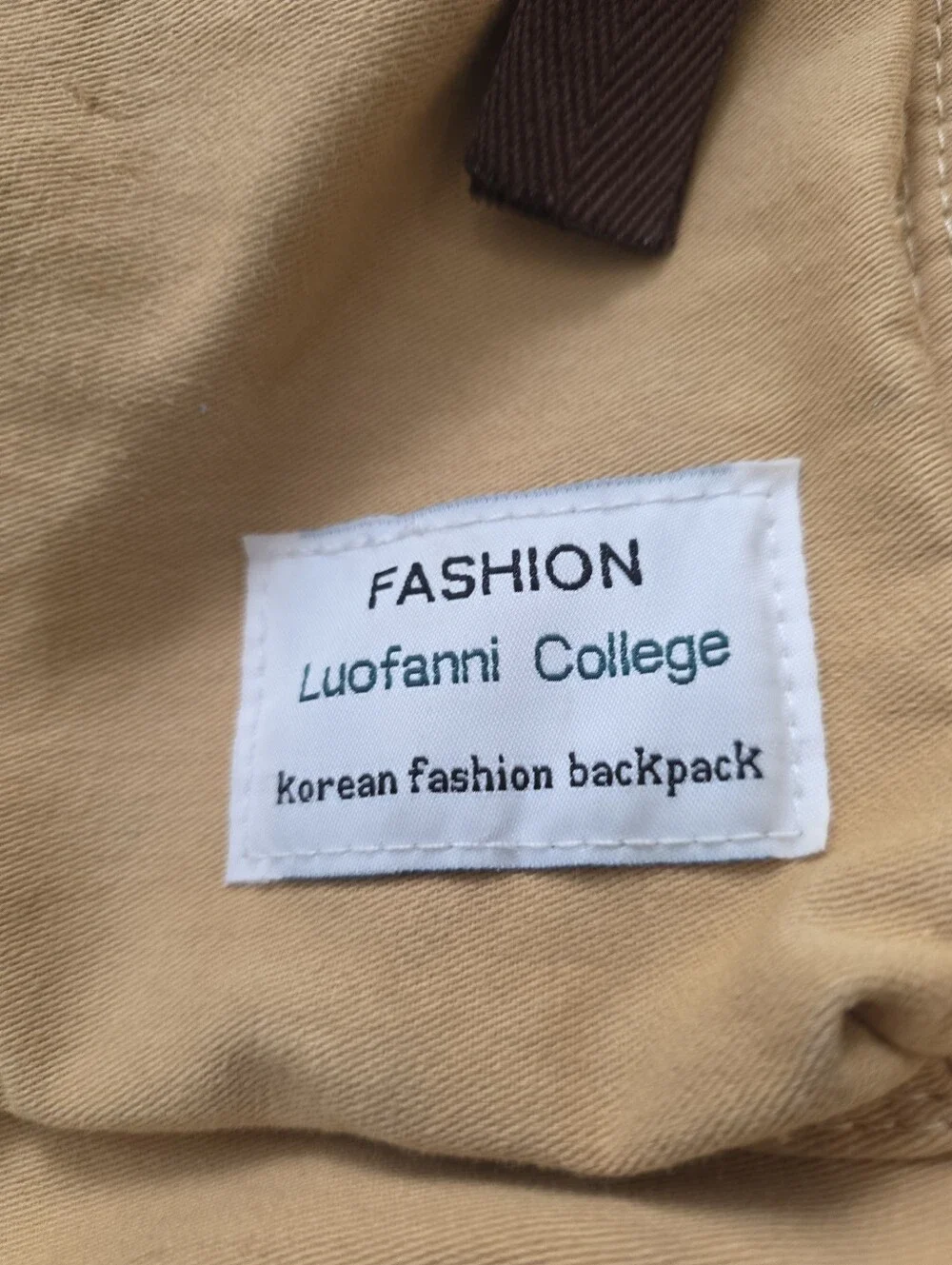 Luofanni College Mustard Yellow Canvas Backpack Korean Fashion School Bag
